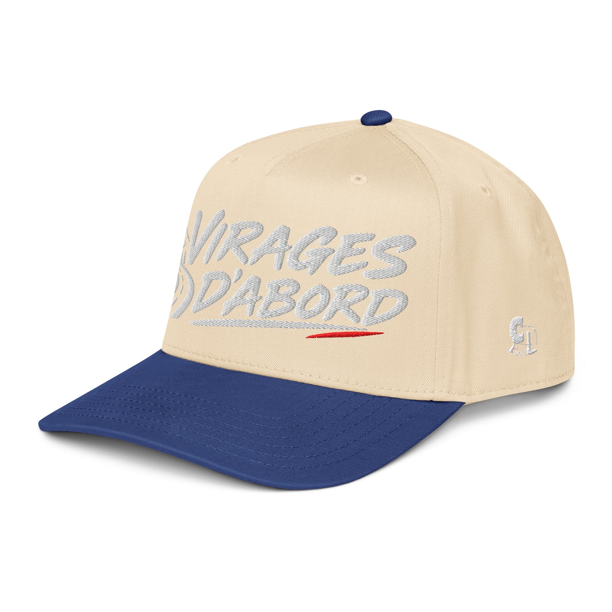 Casquette Snapback, brodée « Virages d'abord », en Royal/Natural, vue de trois quarts, image 24