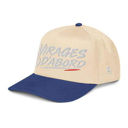 Casquette Snapback, brodée « Virages d'abord », en Royal/Natural, vue de trois quarts, image 24