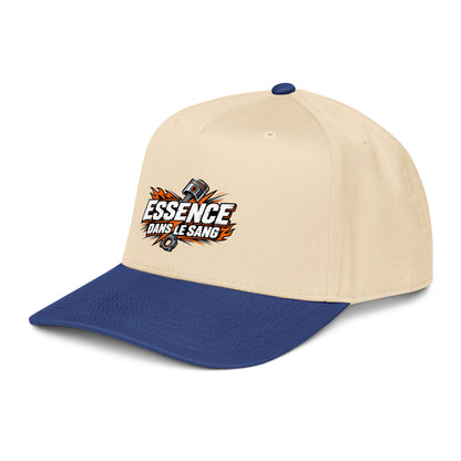 Casquette Snapback, brodée « Essence dans le moteur », en Royal/Natural, vue de trois quarts, image 23