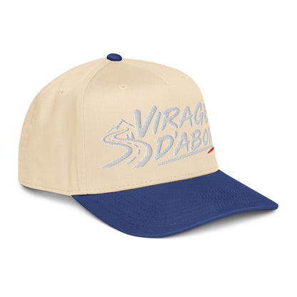 Casquette Snapback, brodée « Virages d'abord », en Royal/Natural, vue de trois quarts, image 25