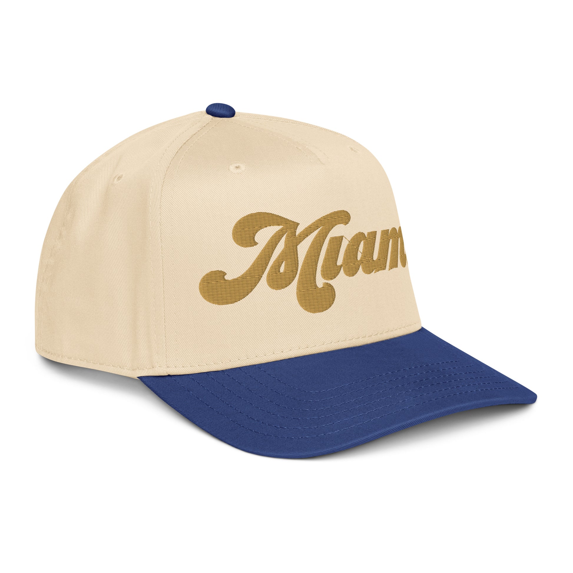 Casquette Snapback, brodée « Miami », en Royal/Natural, vue de trois quarts, image 25