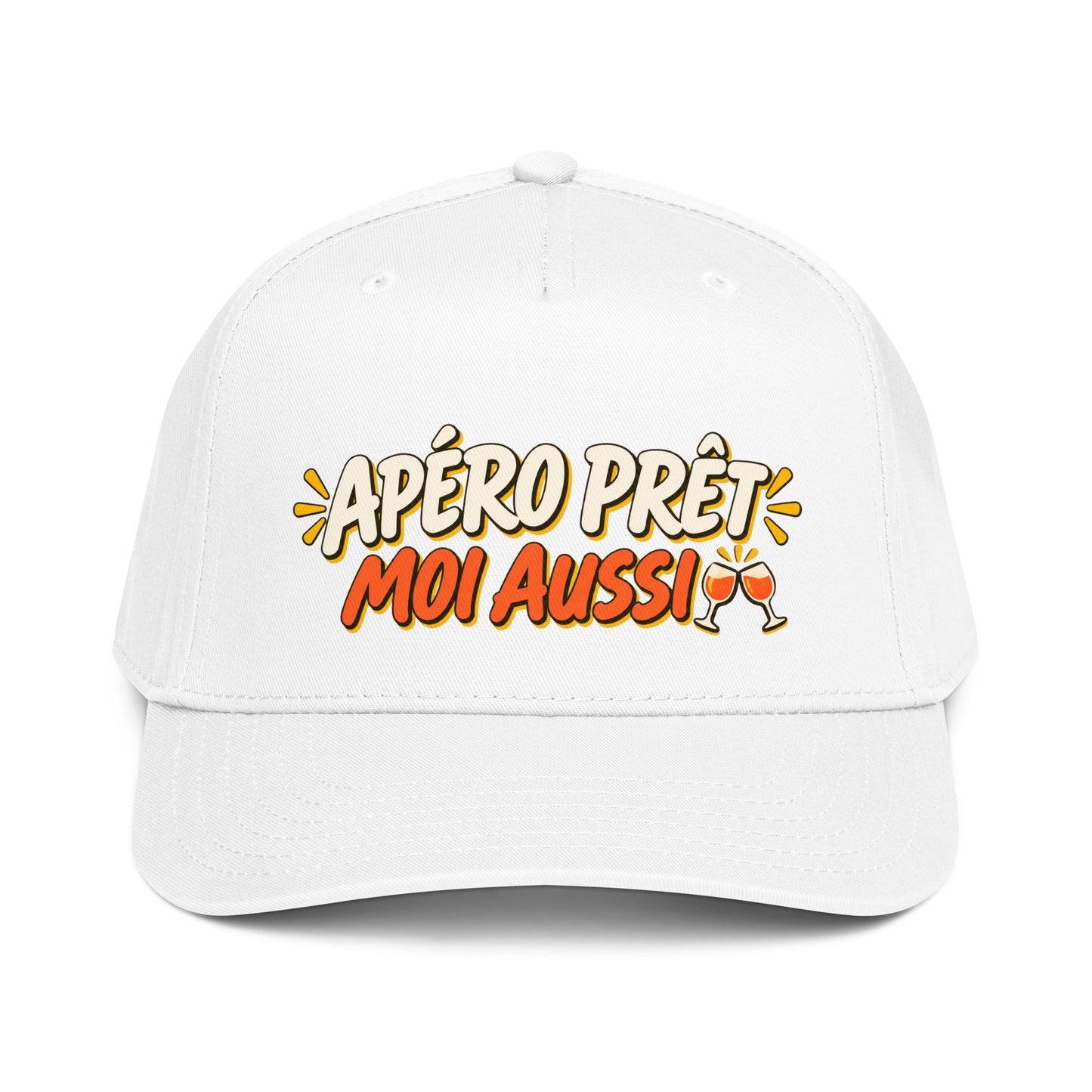 Casquette Snapback, brodée « Apéro prêt, moi aussi », vue de face, image 35