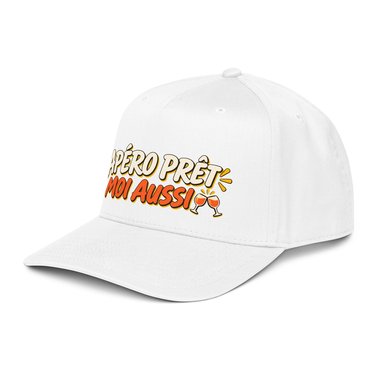 Casquette Snapback, brodée « Apéro prêt, moi aussi », vue de trois quarts, image 37