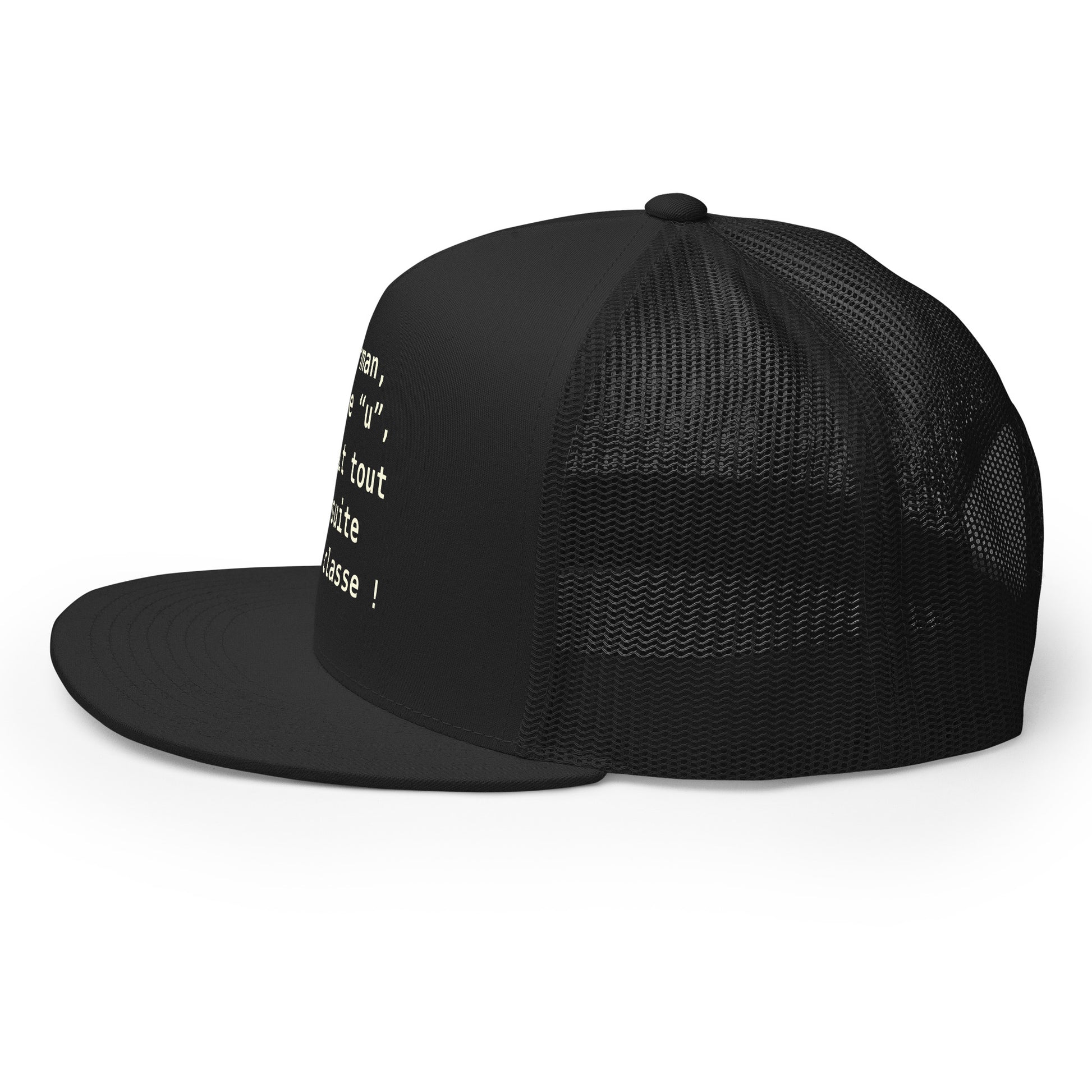 Casquette Trucker, brodée « , ça fait tout de suite moins classe ! », en Noir, image 9