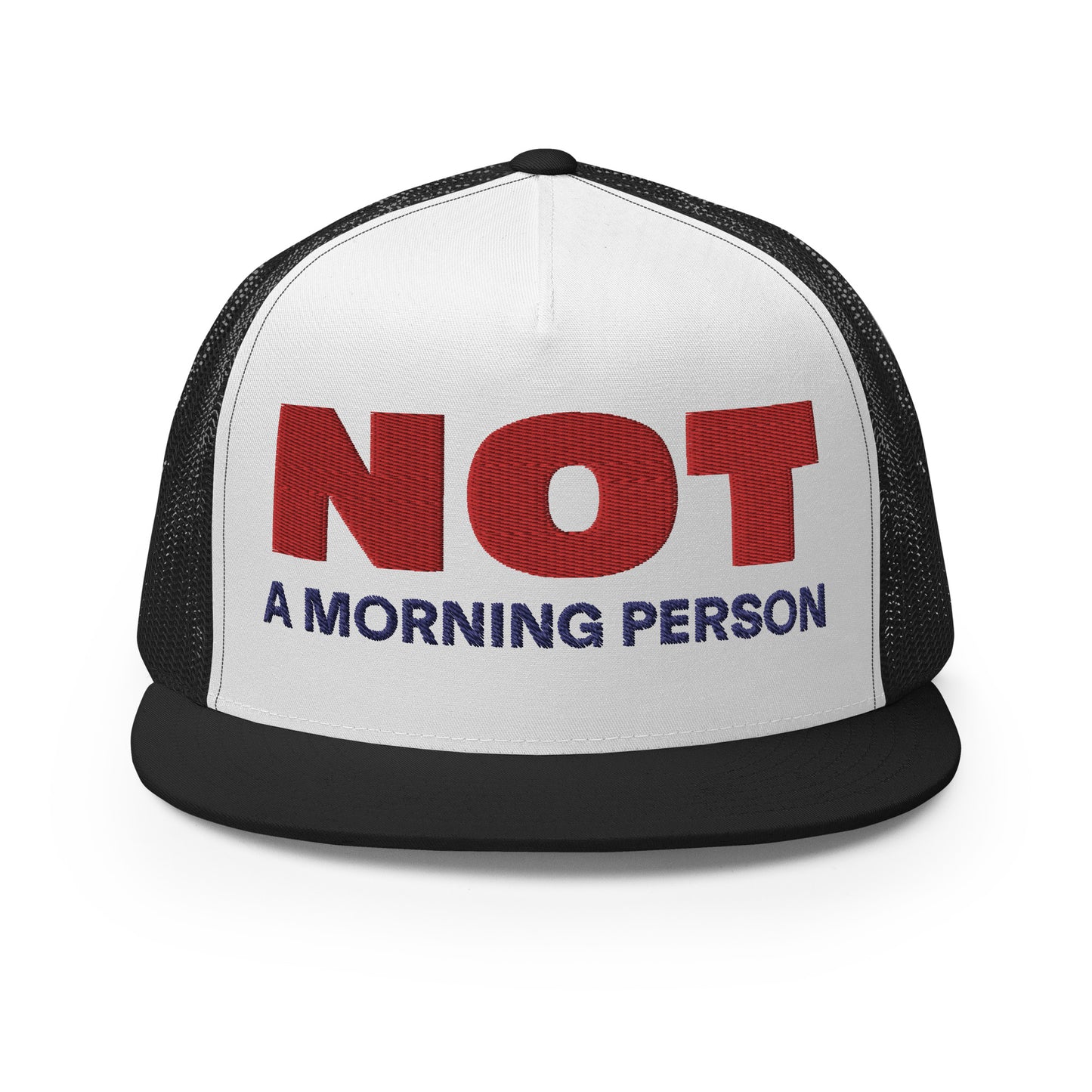 Casquette Trucker de couleur noire "Not A Morning Person"