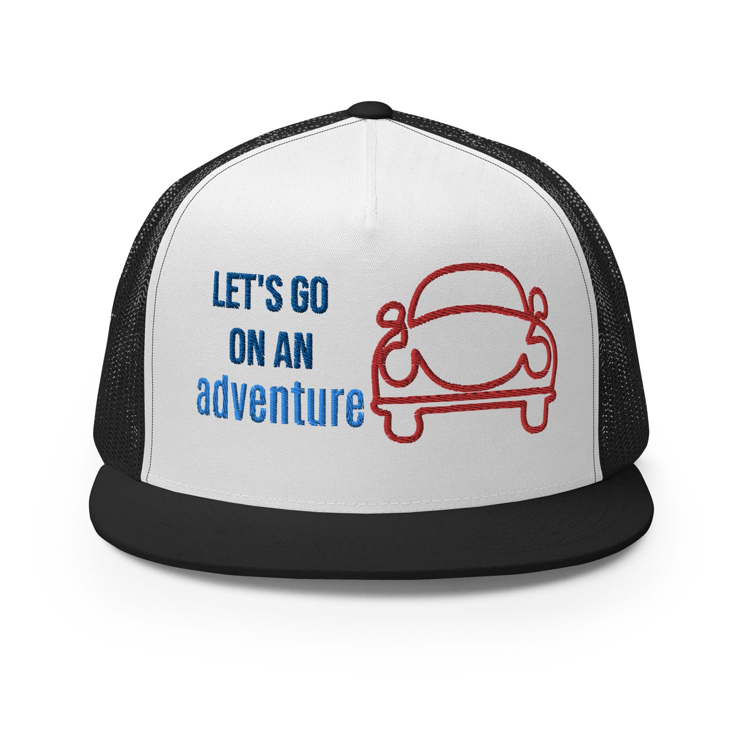 Casquette Trucker de couleur noire "Let's go on in adventure"