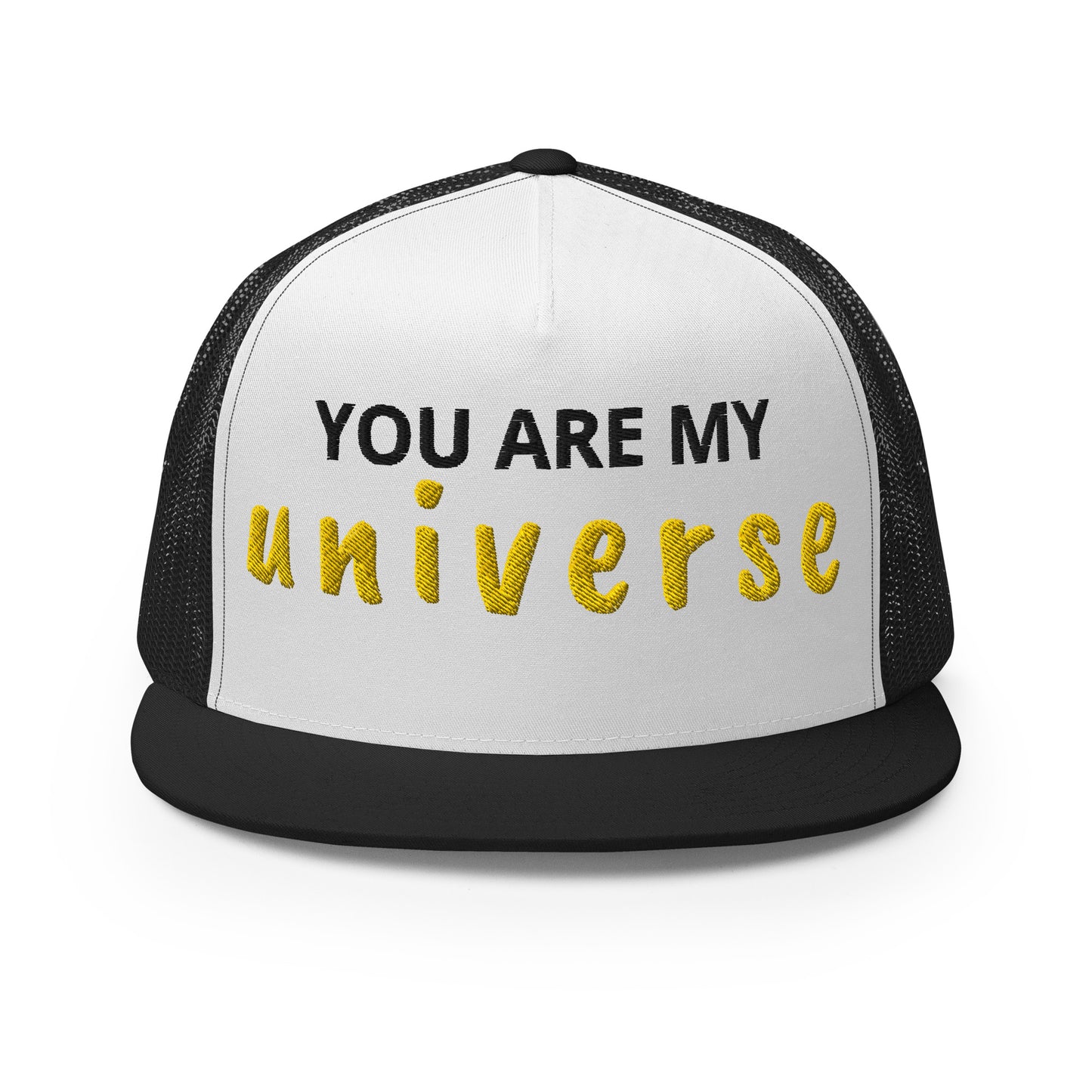 Casquette Trucker de couleur noire "You are my universe"