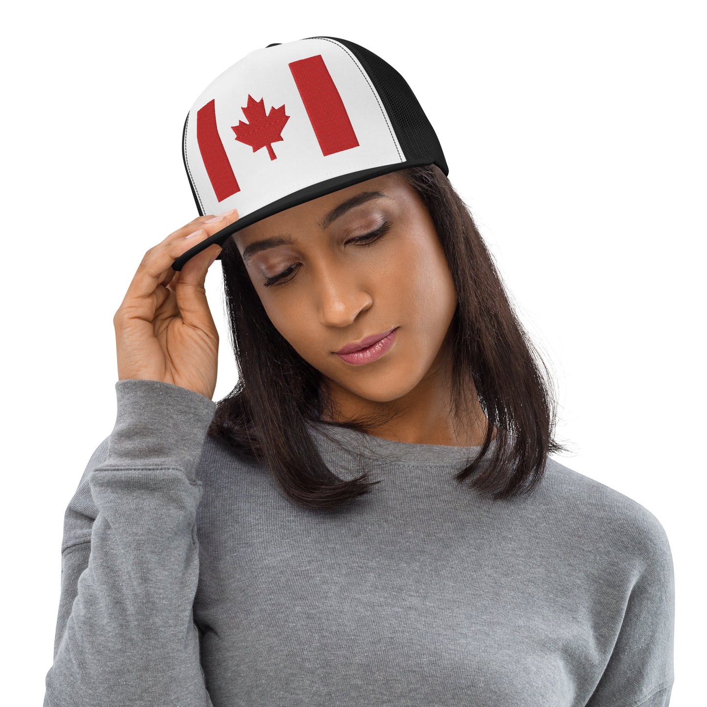 Casquette Trucker de couleur noire "Drapeau Canada"