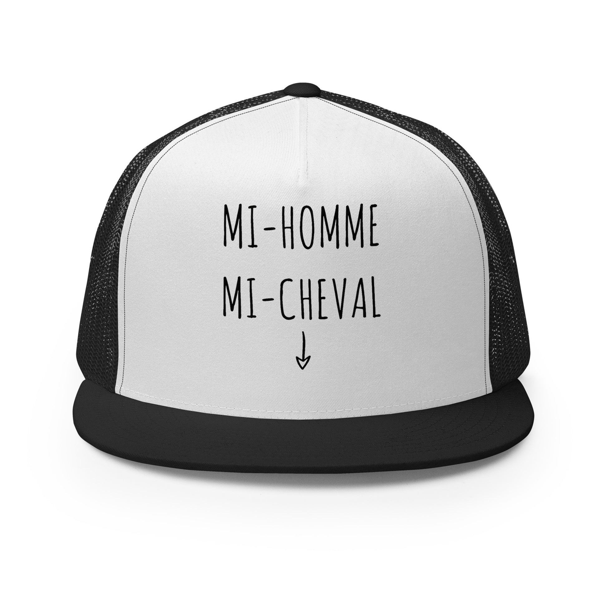 Casquette Trucker, brodée « Mi-Homme / Mi-Cheval », vue de face, image 2