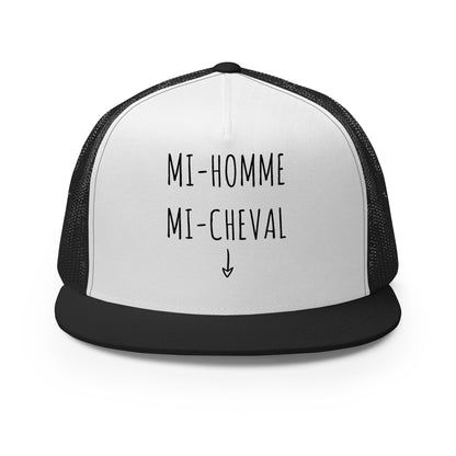 Casquette Trucker, brodée « Mi-Homme / Mi-Cheval », vue de face, image 2