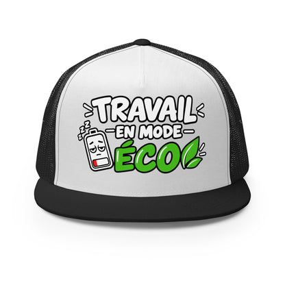 Casquette Trucker, brodée « travail en mode éco », en Noir, vue de face, image 8
