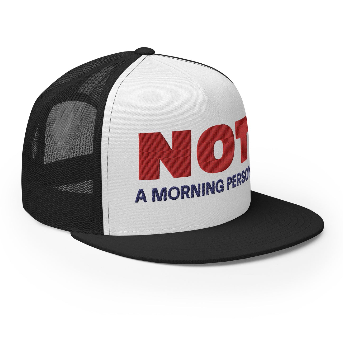 Casquette Trucker de couleur noire "Not A Morning Person"