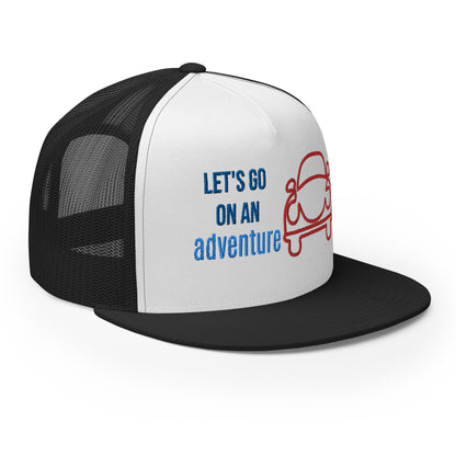 Casquette Trucker de couleur noire "Let's go on in adventure"