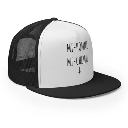 Casquette Trucker, brodée « Mi-Homme / Mi-Cheval », vue de trois quarts, image 6