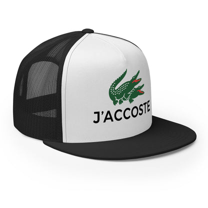 Casquette Trucker, brodée « J'accoste », vue de trois quarts, image 6