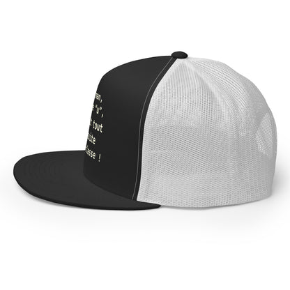 Casquette Trucker, brodée « , ça fait tout de suite moins classe ! », en Noir, image 4