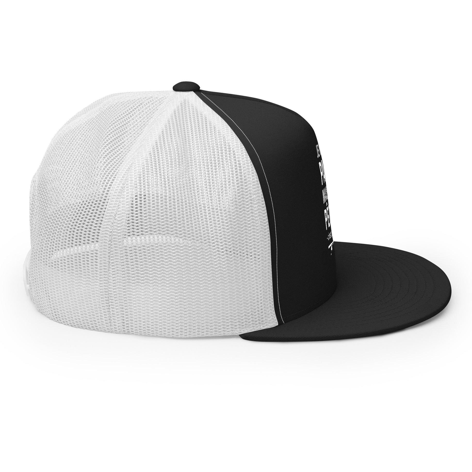 Casquette Trucker, brodée « Je ne suis pas parfait mais je suis pêcheur, c'est presque pareil », en Noir, image 5