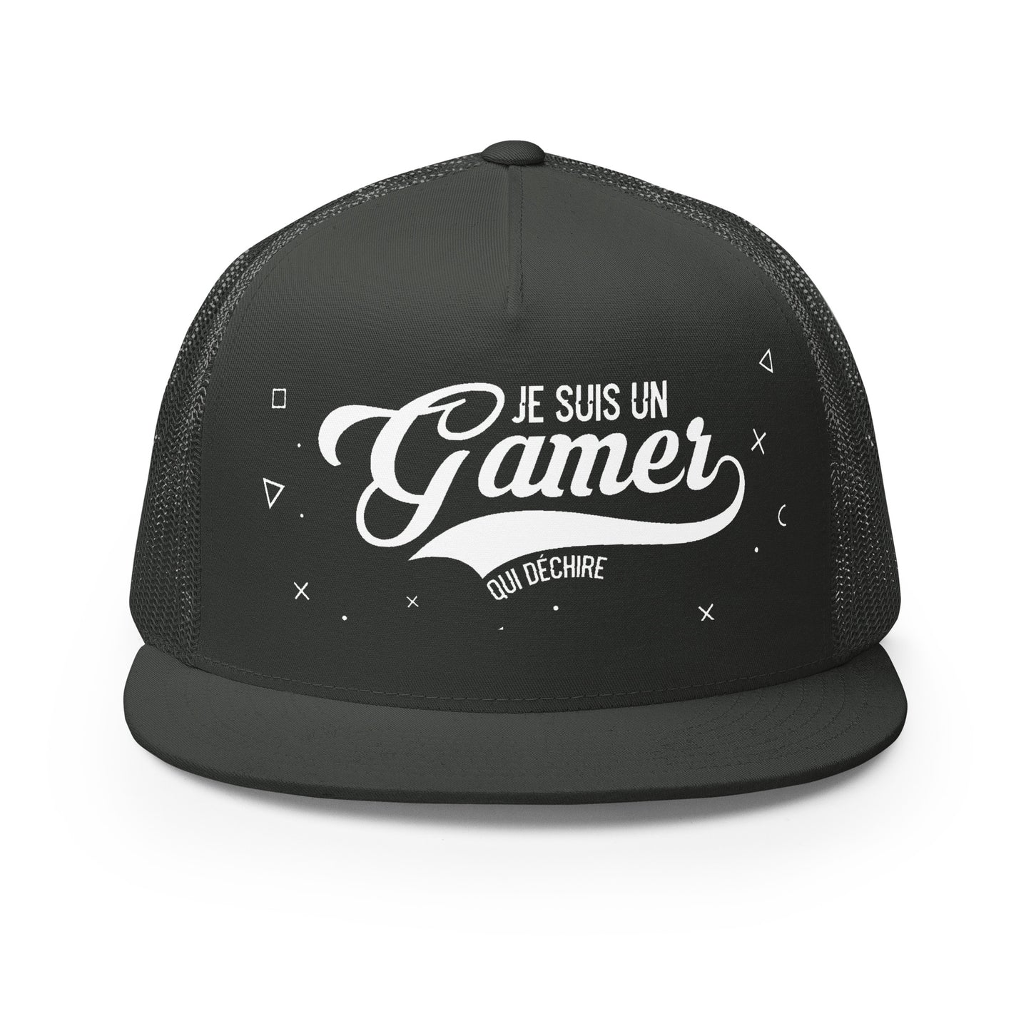 Casquette Trucker, brodée « Je suis un gamer qui déchire », vue de face, image 20