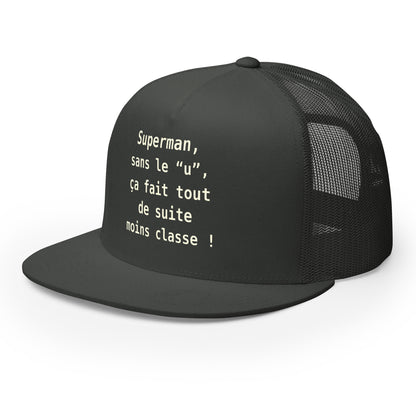 Casquette Trucker, brodée « , ça fait tout de suite moins classe ! », vue de trois quarts, image 22
