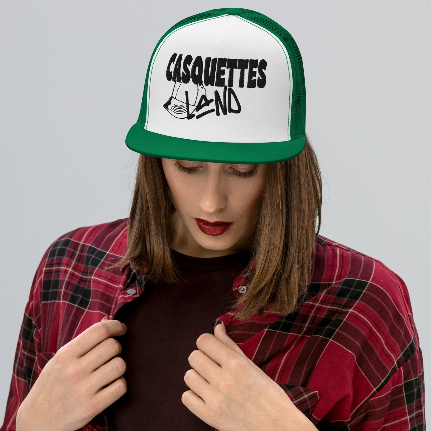 Casquette Trucker de couleur verte "Casquettes Land"