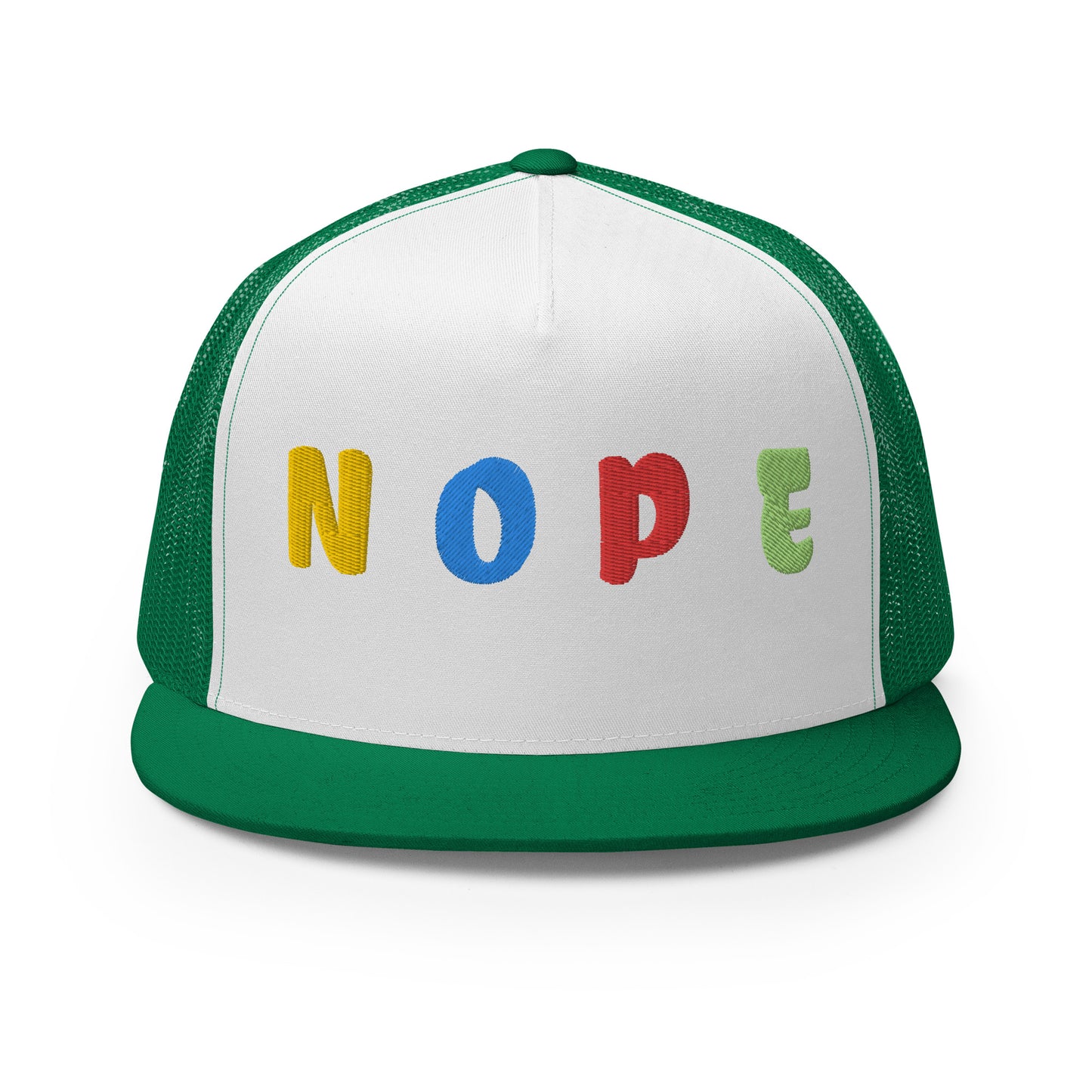 Casquette Trucker de couleur verte "NOPE"