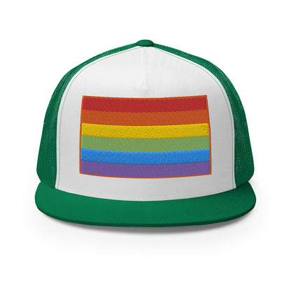 Casquette Trucker de couleur verte "Drapeau Rainbow"