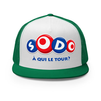 Casquette Trucker, brodée « Sodo, à qui le tour ? », vue de face, image 29