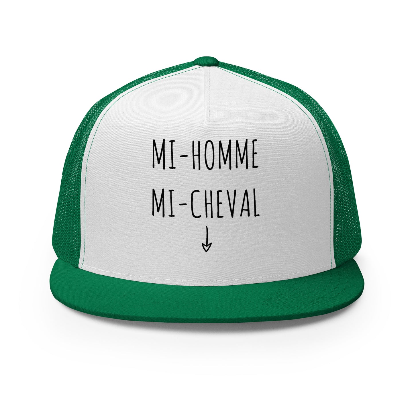 Casquette Trucker, brodée « Mi-Homme / Mi-Cheval », vue de face, image 25