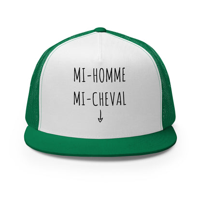 Casquette Trucker, brodée « Mi-Homme / Mi-Cheval », vue de face, image 25