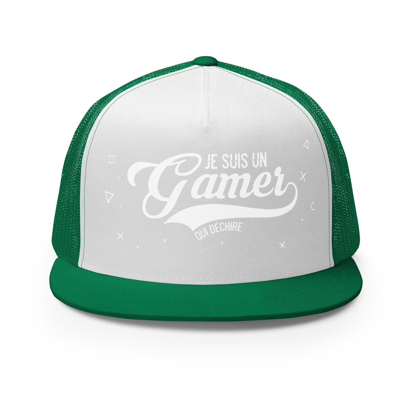 Casquette Trucker, brodée « Je suis un gamer qui déchire », vue de face, image 49