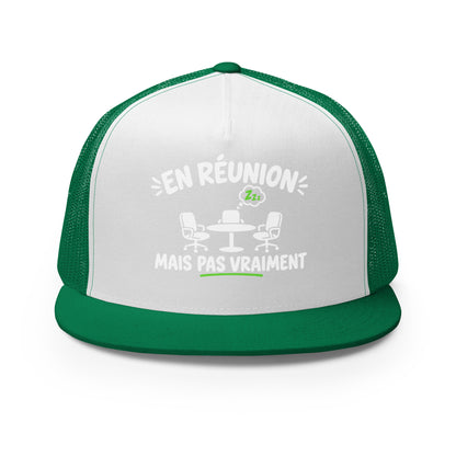 Casquette Trucker, brodée « En réunion mais pas vraiment », vue de face, image 6