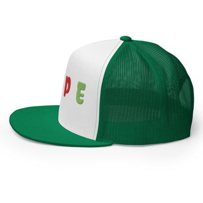 Casquette Trucker de couleur verte "NOPE"