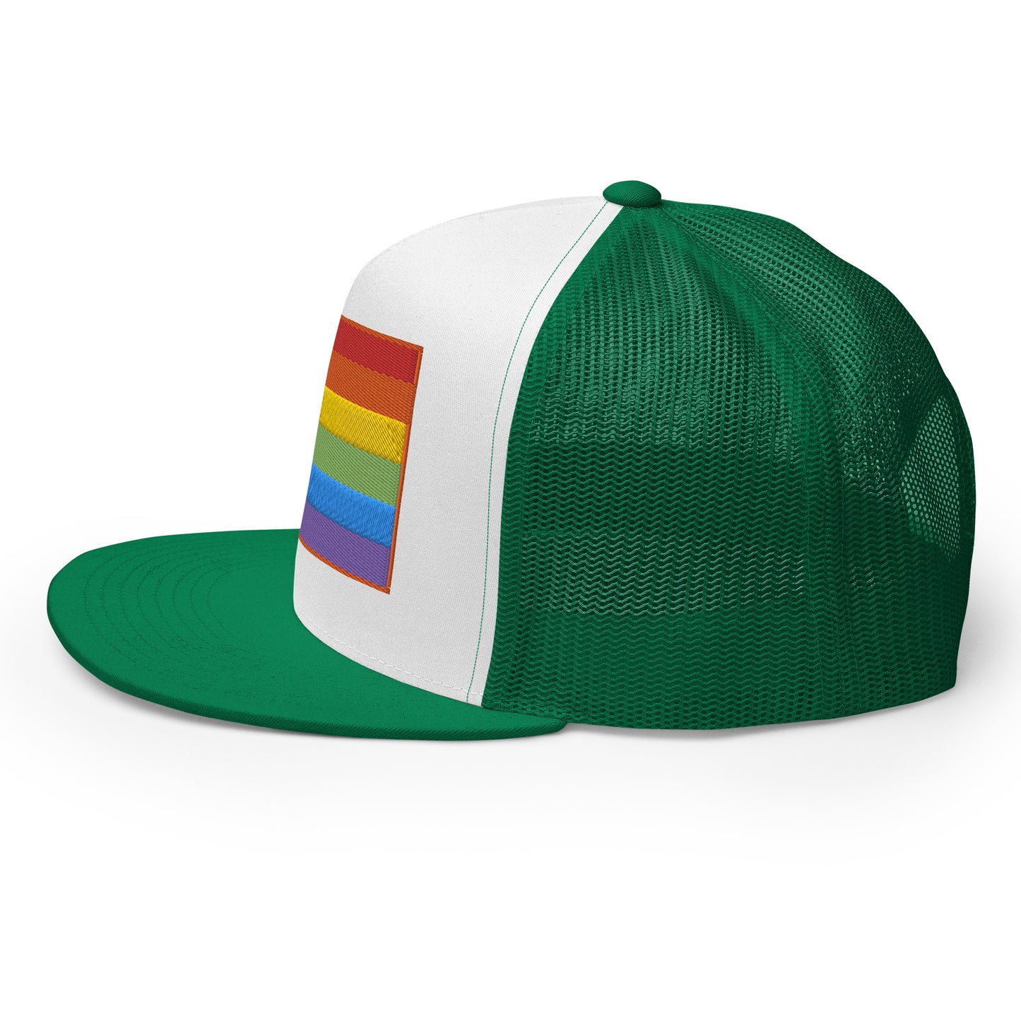 Casquette Trucker de couleur verte "Drapeau Rainbow"