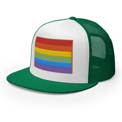 Casquette Trucker de couleur verte "Drapeau Rainbow"