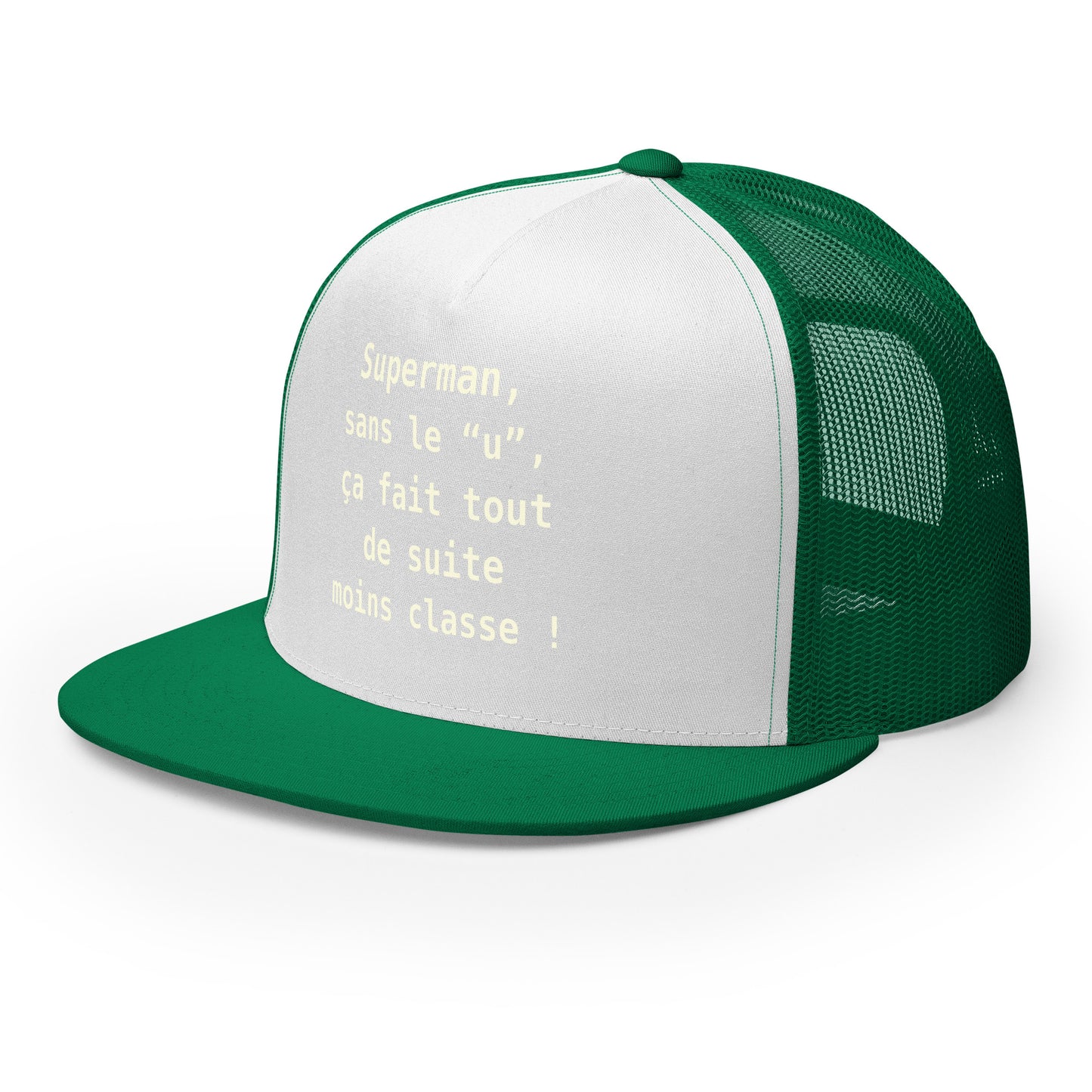 Casquette Trucker, brodée « , ça fait tout de suite moins classe ! », vue de trois quarts, image 52