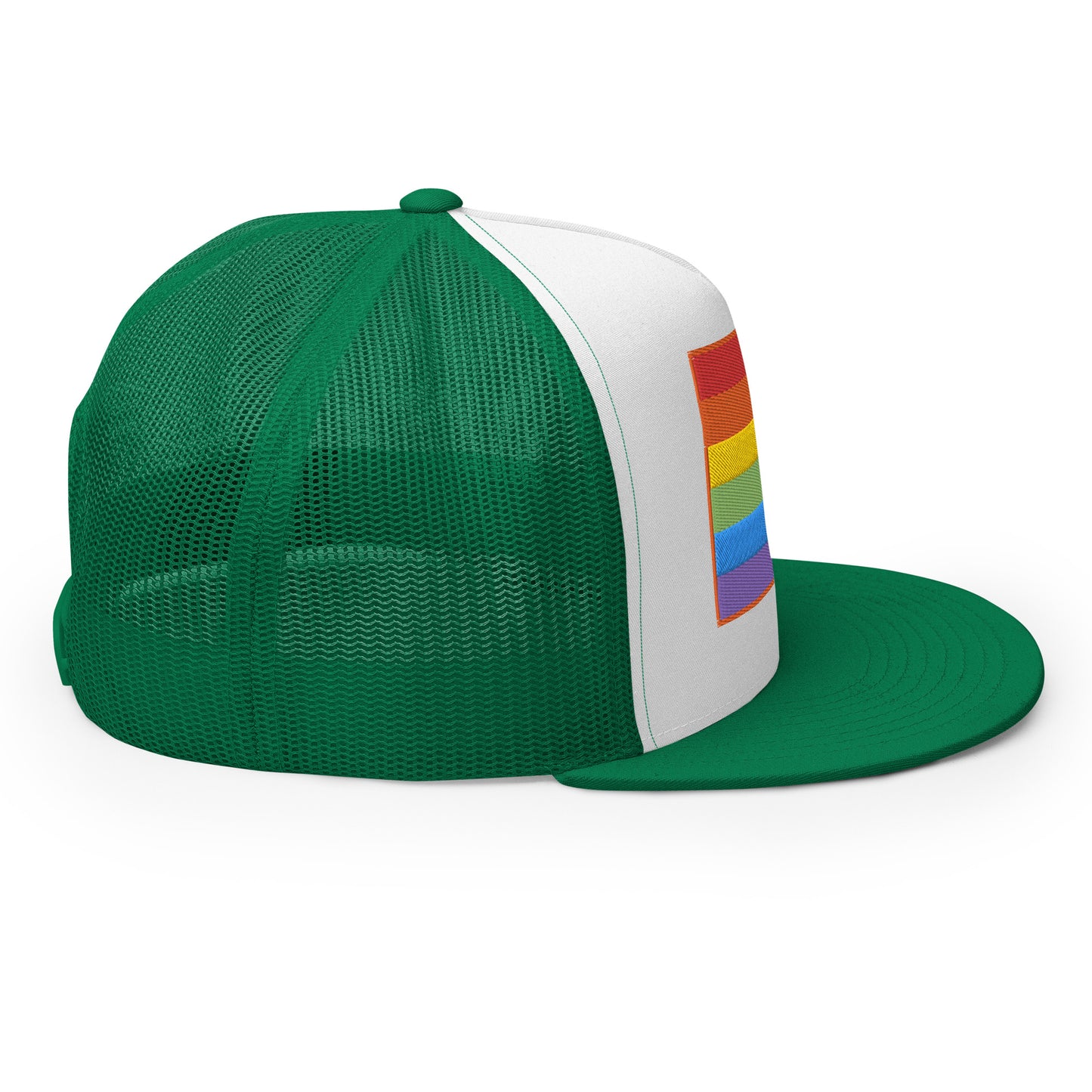 Casquette Trucker de couleur verte "Drapeau Rainbow"