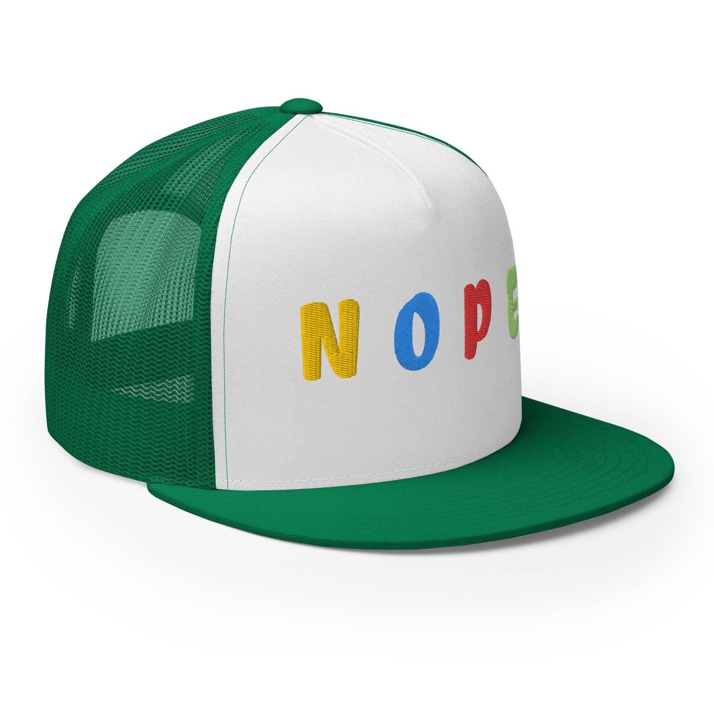 Casquette Trucker de couleur verte "NOPE"