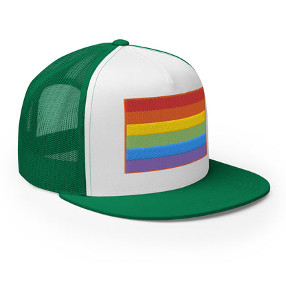 Casquette Trucker de couleur verte "Drapeau Rainbow"