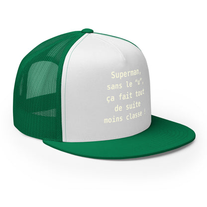 Casquette Trucker, brodée « , ça fait tout de suite moins classe ! », vue de trois quarts, image 54