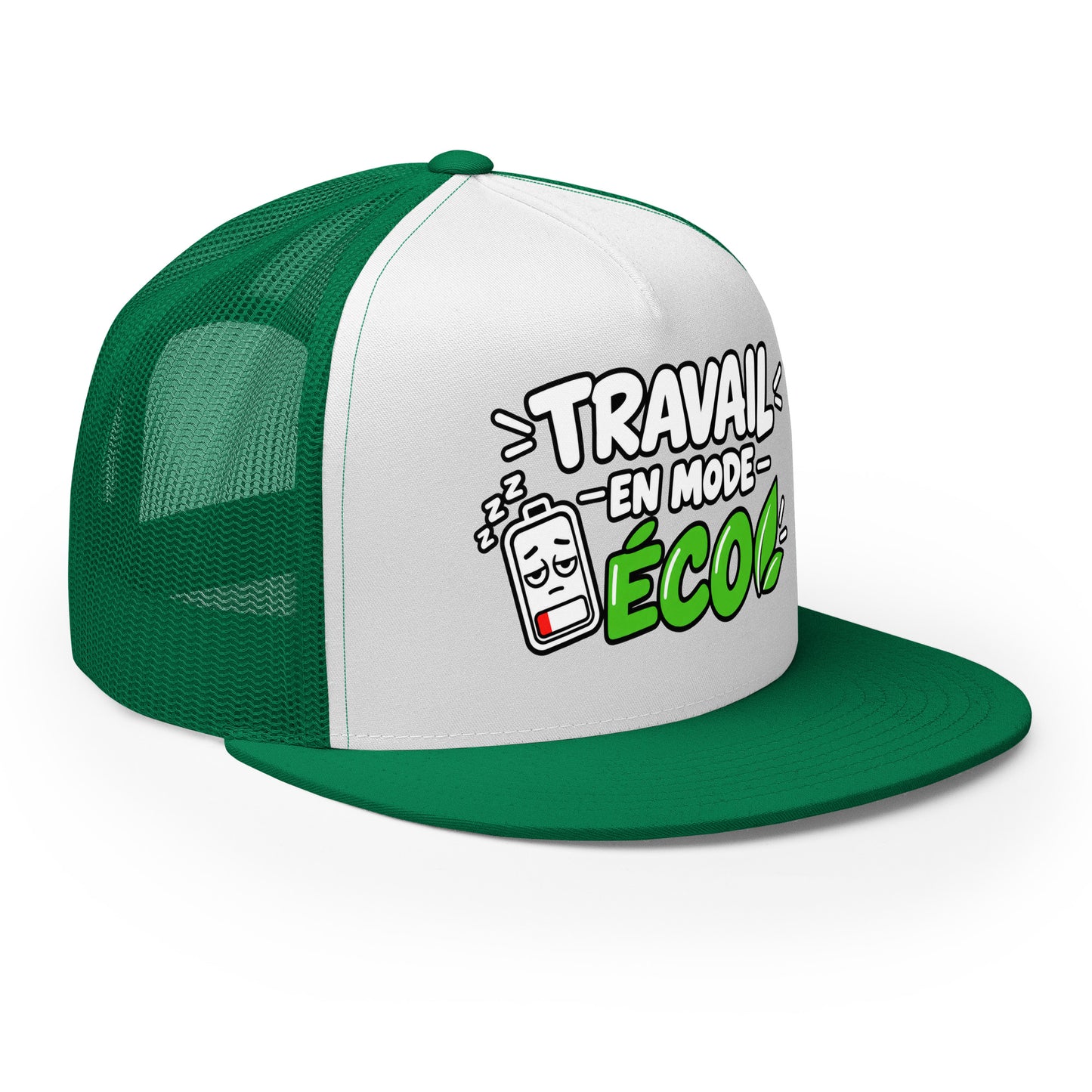 Casquette Trucker, brodée « travail en mode éco », vue de trois quarts, image 55