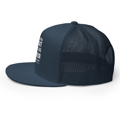 Casquette Trucker, brodée « Je ne suis pas parfait mais je suis pêcheur, c'est presque pareil », en Bleu Marine, image 15