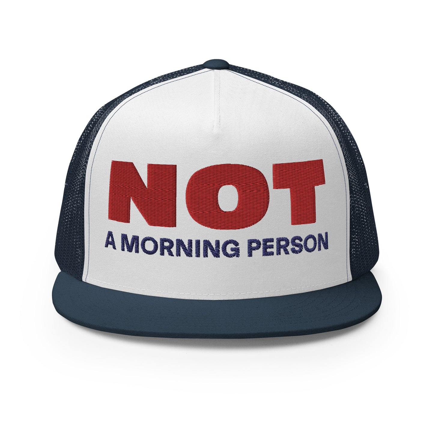 Casquette Trucker de couleur bleu marine "Not A Morning Person"