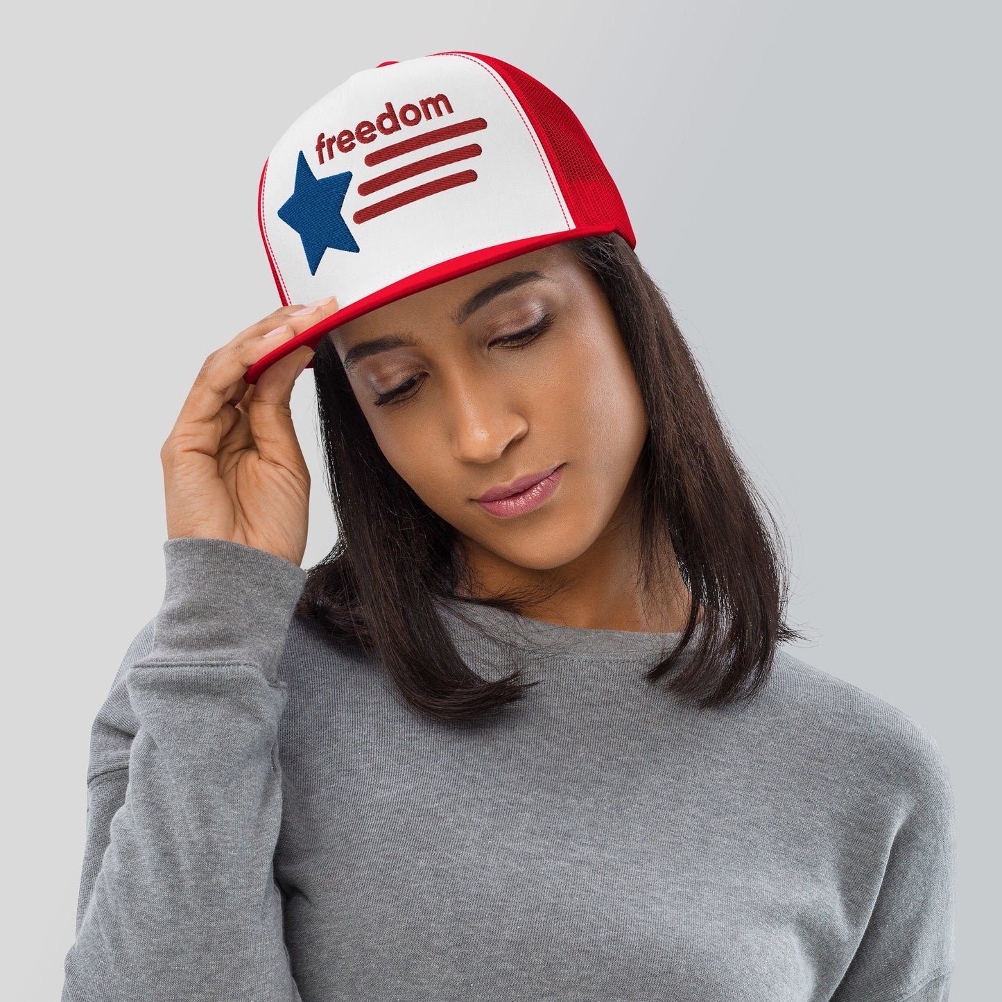 Casquette Trucker de couleur rouge "Freedom USA"