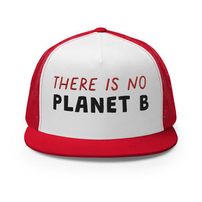 Casquette Trucker de couleur rouge "There is no Planet B"