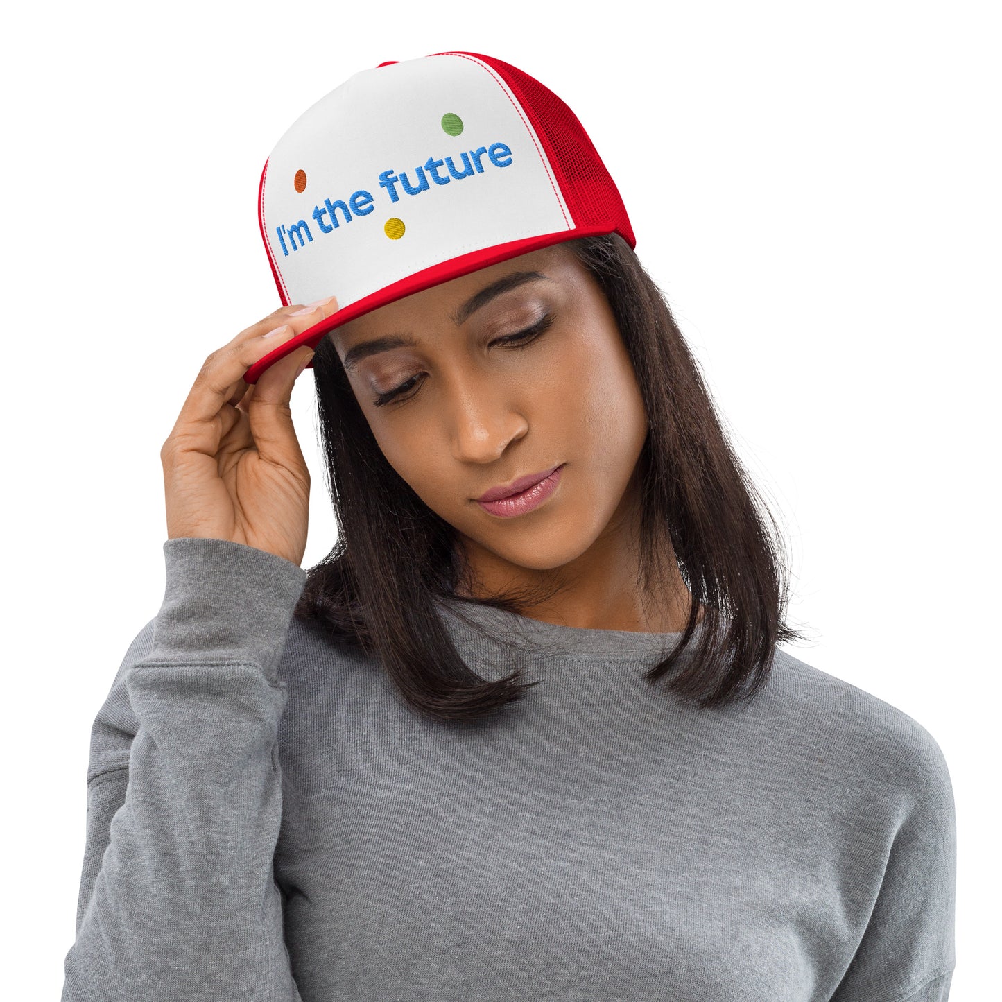 Casquette Trucker de couleur rouge "I'm The Future"