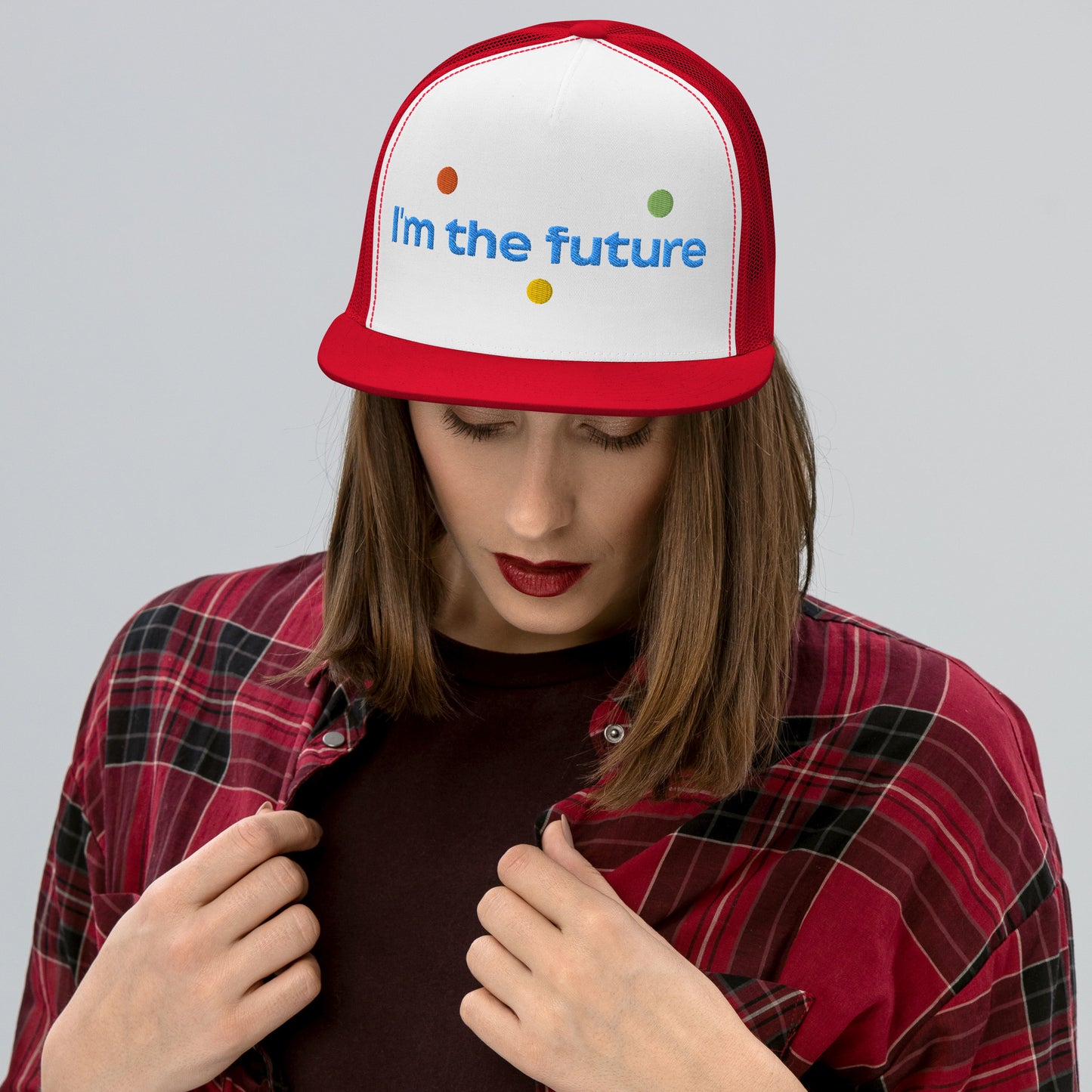 Casquette Trucker de couleur rouge "I'm The Future"