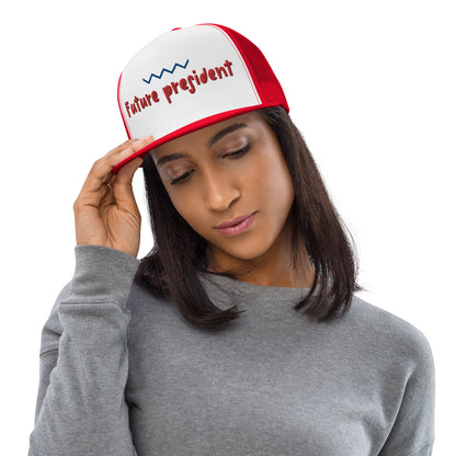 Casquette Trucker de couleur rouge "Future President"