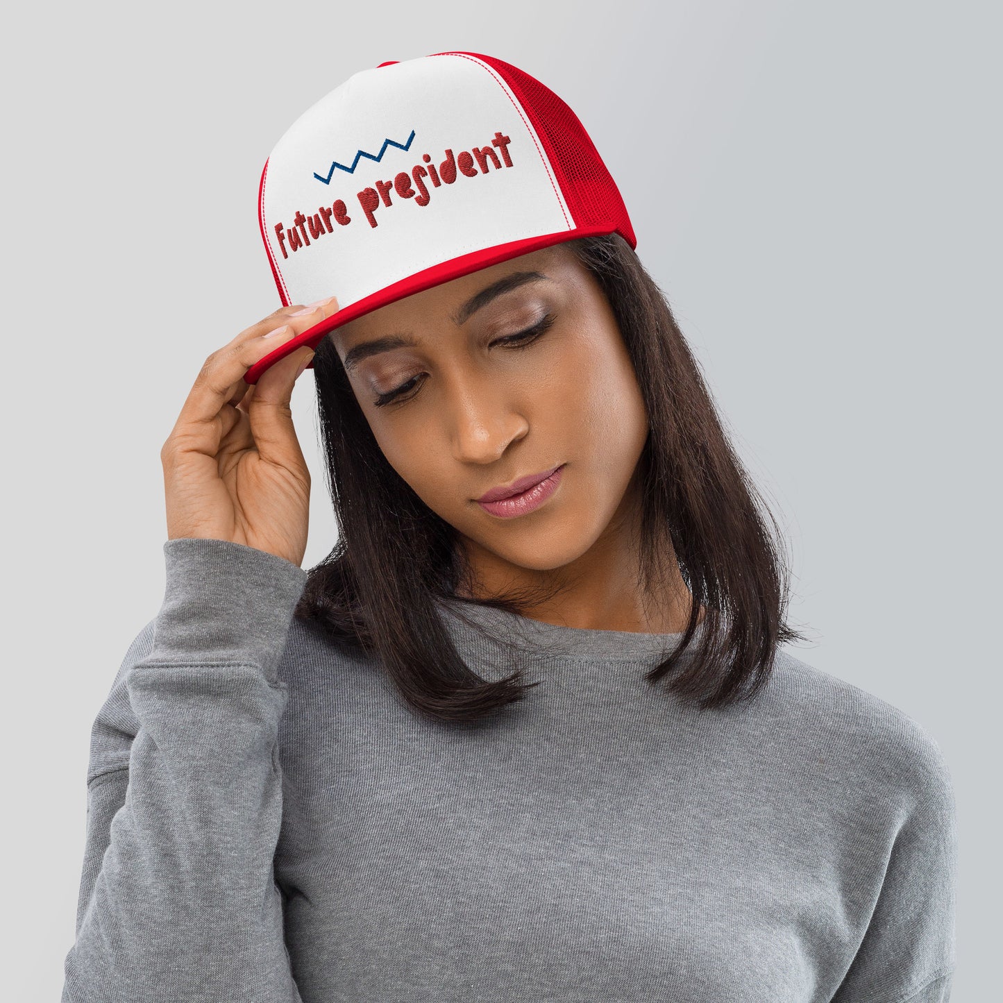 Casquette Trucker de couleur rouge "Future President"