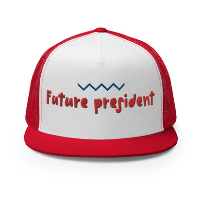 Casquette Trucker de couleur rouge "Future President"