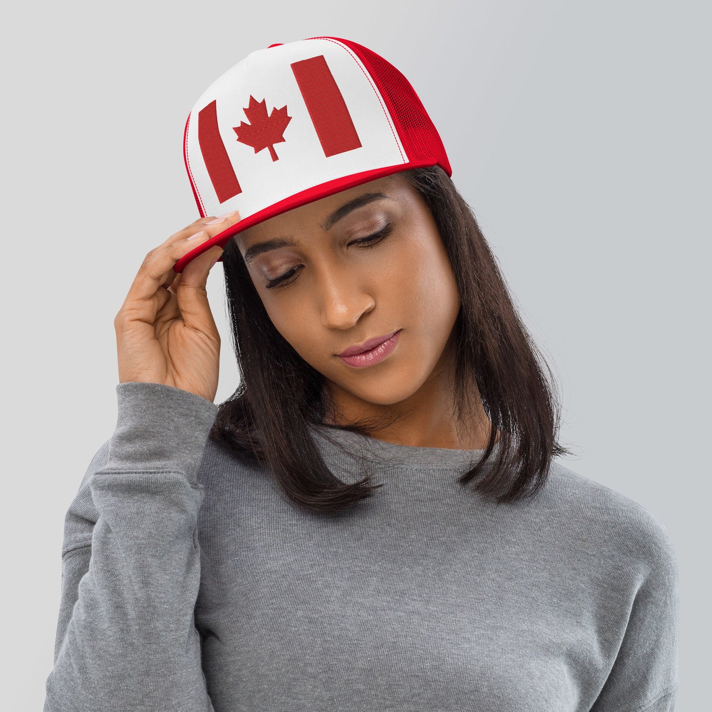 Casquette Trucker de couleur rouge "Drapeau Canada"